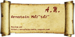 Arnstein Máté névjegykártya